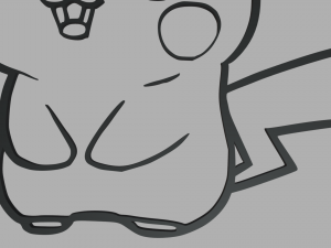 Pikachu Wall Silhouette 01 3D Baskı Modeli