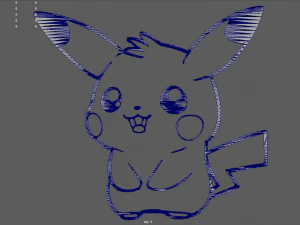 Pikachu Wall Silhouette 01 3D Print Model
