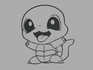 Squirtle Wall Silhouette 01 3D Print Model