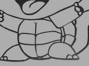 Squirtle Wall Silhouette 01 3D Print Model
