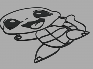 Squirtle Wall Silhouette 01 3D Print Model