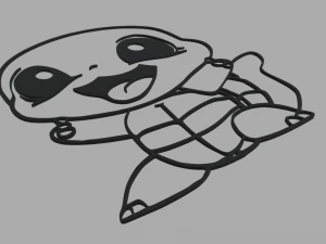 Squirtle Wall Silhouette 01 3D Print Model