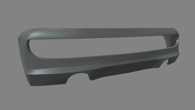 Rear Bumper Custom 01 3D Model .c4d .max .obj .3ds .fbx .stl .blend 