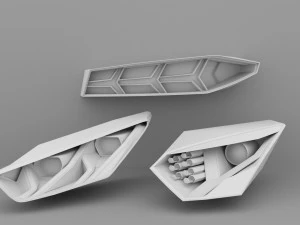 Fari posteriori per auto sportive 02 Modello 3D