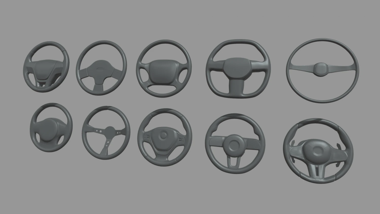 Steering Wheel Car Pack 01 3D Model .c4d .max .obj .3ds .fbx .stl .blend 