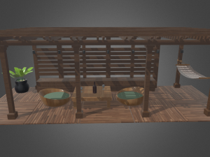 Terrace Wood Structure 3D 모델