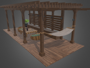 Terrace Wood Structure 3D 모델