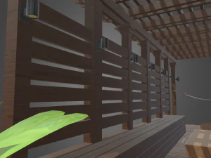 Terrace Wood Structure 3D Model