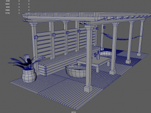 Terrace Wood Structure 3D 모델