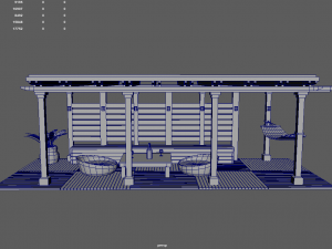Terrace Wood Structure 3D 모델