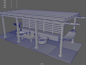 Terrace Wood Structure 3D 모델