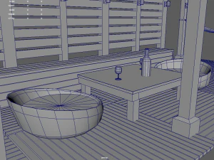 Terrace Wood Structure 3D Model