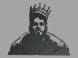 The King 01 Wall Silhouette 3D Print Model