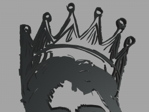 The King 01 Wall Silhouette 3Dプリントモデル
