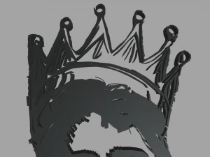 The King 01 Wall Silhouette 3D Print Model