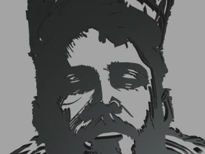 The King 01 Wall Silhouette 3D Print Model