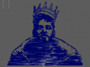 The King 01 Wall Silhouette 3Dプリントモデル