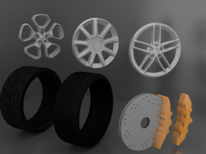 Generic Car Wheels Tire s Low and High Poly 3D मॉडल