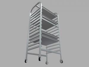 Tray Rack Trolley Modelo 3D