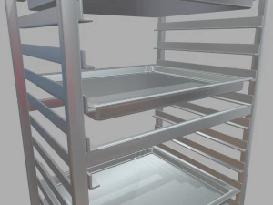 트레이 랙 트롤리 3D 모델