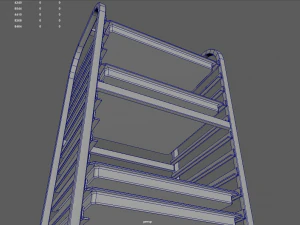 트레이 랙 트롤리 3D 모델