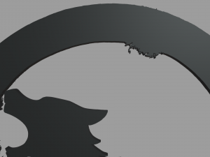 Wolf Moon Wall Silhouette 01 3D Print Model
