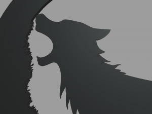 Wolf Moon Wall Silhouette 01 3D Print Model