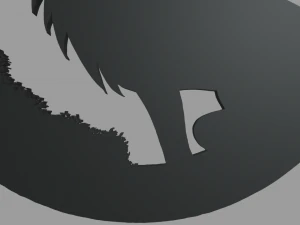 Wolf Moon Wall Silhouette 01 3D Print Model