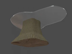 Wooden Glazed Table 3D Model