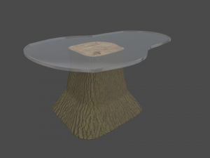 Wooden Glazed Table Model 3D