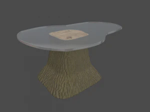 Wooden Glazed Table 3D Model