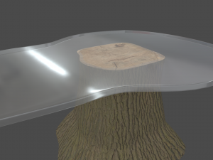 Wooden Glazed Table Model 3D