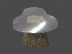 Wooden Glazed Table Model 3D
