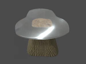 Wooden Glazed Table 3D Model