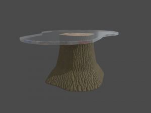 Wooden Glazed Table Model 3D