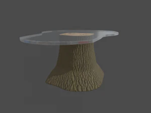 Wooden Glazed Table 3D Model