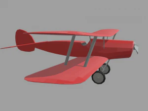 Low Poly Plane 02 3D Model
