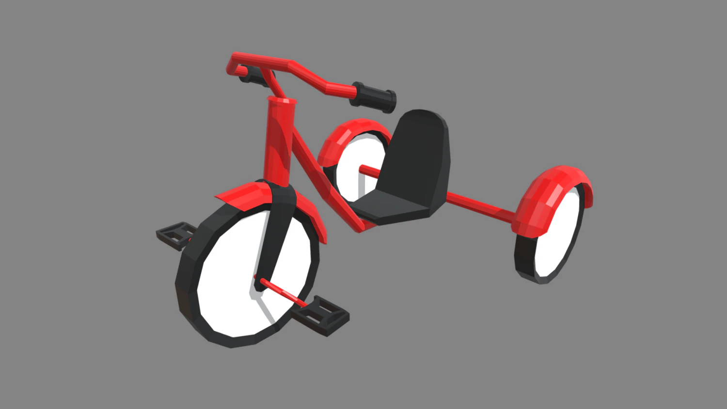 Low Poly Tricycle 3D Model .c4d .max .obj .3ds .fbx .stl .blend 