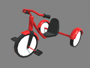 Low Poly Tricycle 3D Model