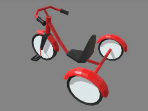 Low Poly Tricycle 3D Model