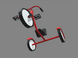 Low Poly Tricycle 3D Model