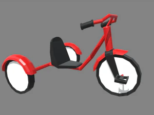 Low Poly Tricycle 3D Model