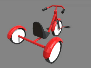 Low Poly Tricycle 3D Model