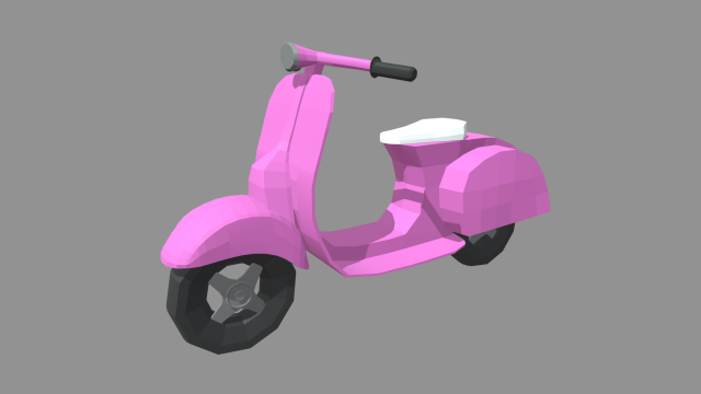 Low Poly Motorbike 02 3D Model .c4d .max .obj .3ds .fbx .stl .blend 