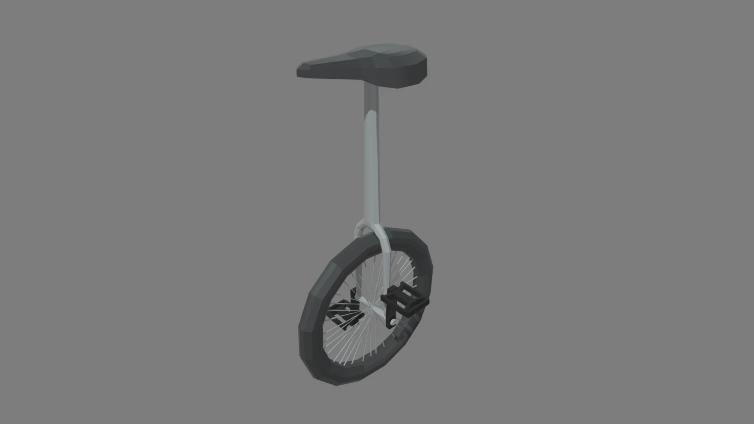 Low Poly Unicycle 01 3D Model .c4d .max .obj .3ds .fbx .stl .blend 