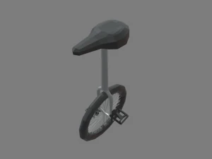 Low Poly Unicycle 01 3D Model