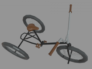 Low Poly Adult Tricycle 01 Modelo 3D