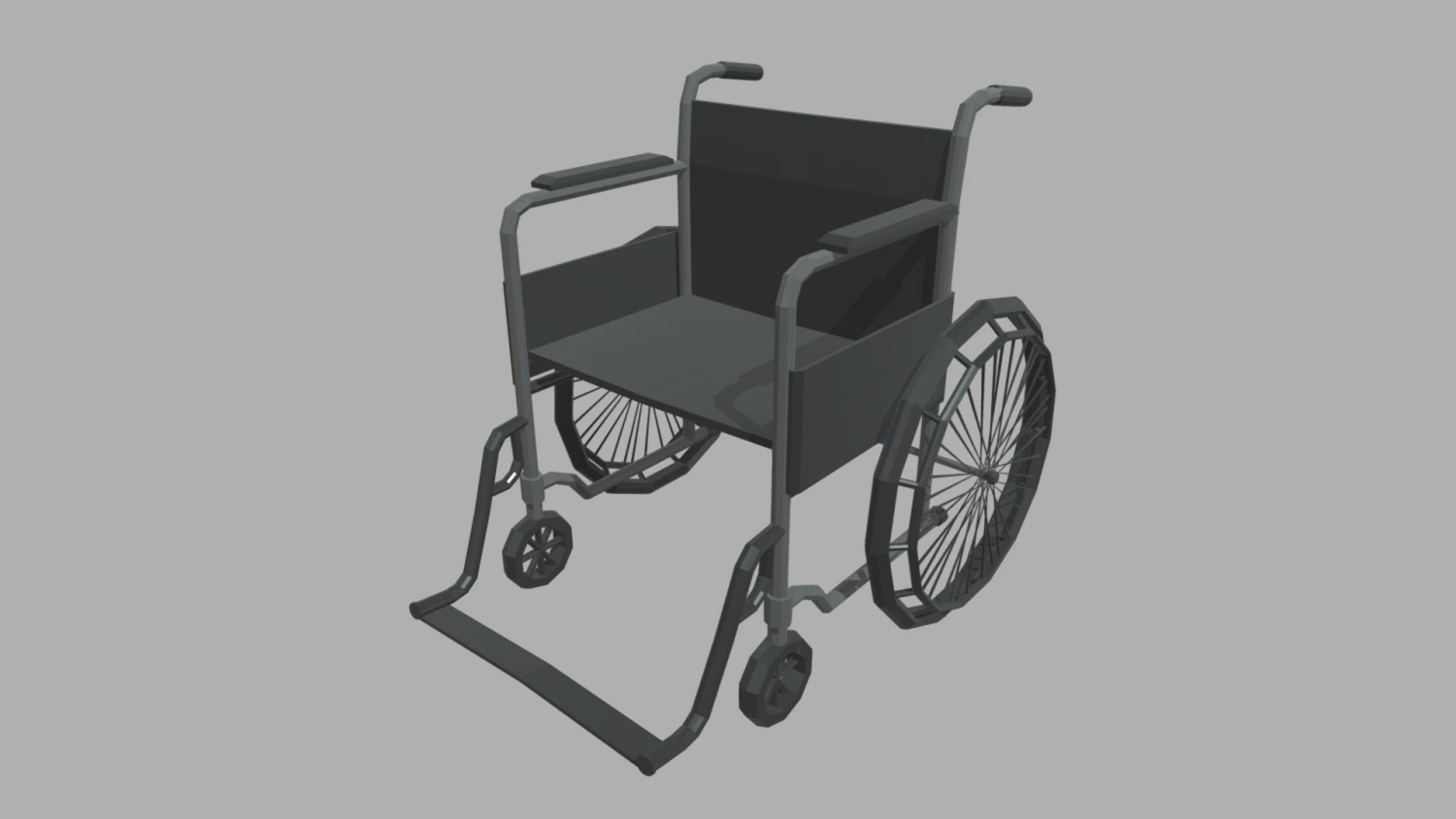 Low Poly Wheelchair 01 3D Model .c4d .max .obj .3ds .fbx .stl .blend 