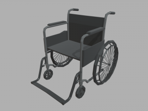 Low Poly Wheelchair 01 3D Model