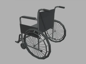 Low Poly Wheelchair 01 3D Model